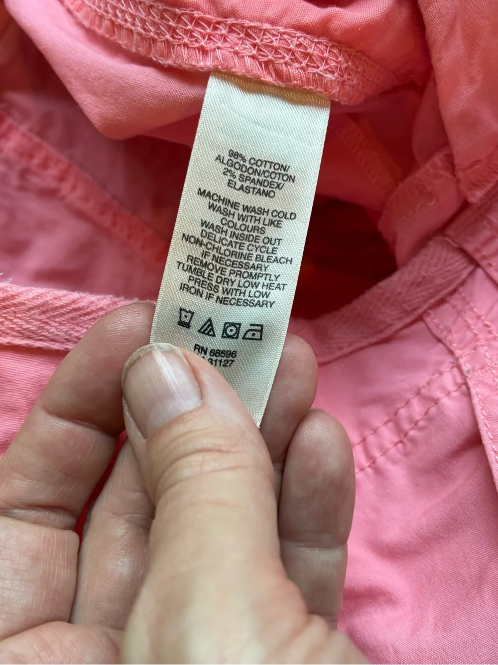 DKNY Pink Long Bermudas Cargo Shorts size 10 cotton pockets baggy